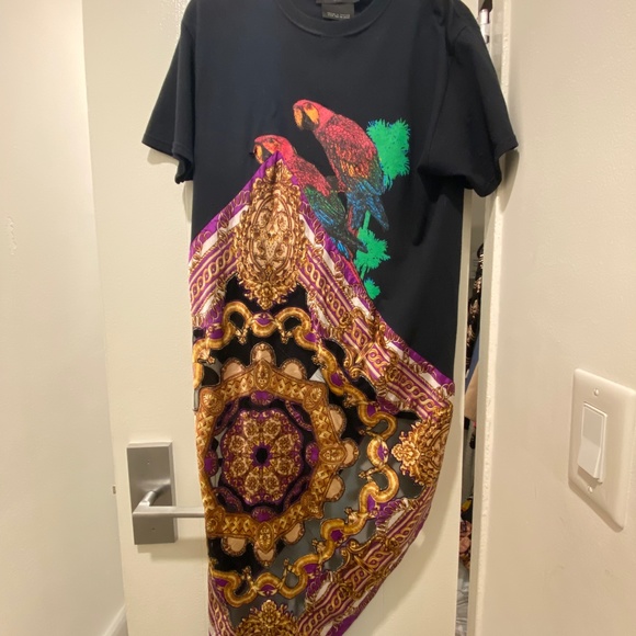 Unique custom-made t-shirt dress with Hermes scarf by Dry Clean Only - Picture 3 of 3